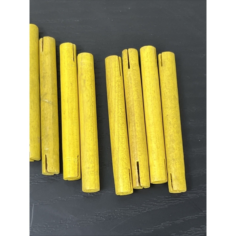 Tinkertoy 22 Wooden Rods Yellow + 3 Orange Replacement Parts Lot Vintage - Picture 11 of 15